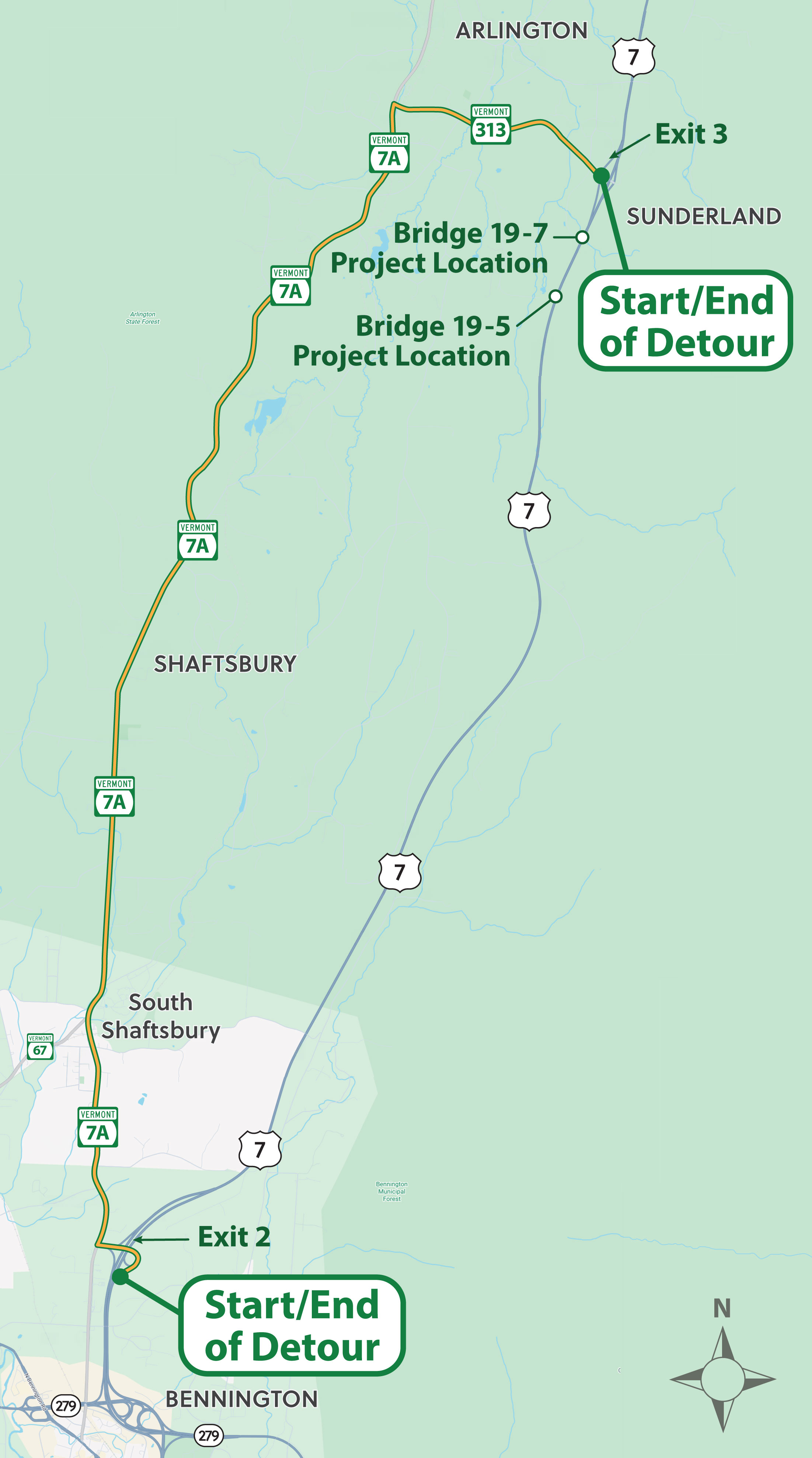 Detour map large view